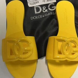 Dolce & Gabbana Dg Logo Jelly Sandals Women's Yellow, Size EU 38